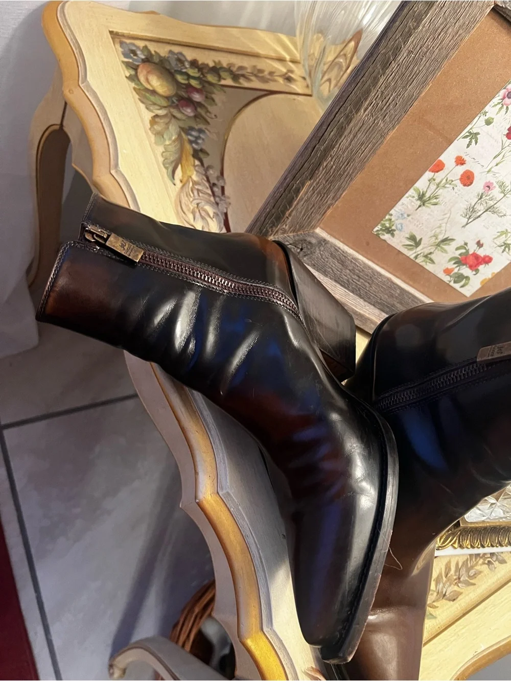 Men's Chukka Zip Ankle Boots - Dark Brown Leather